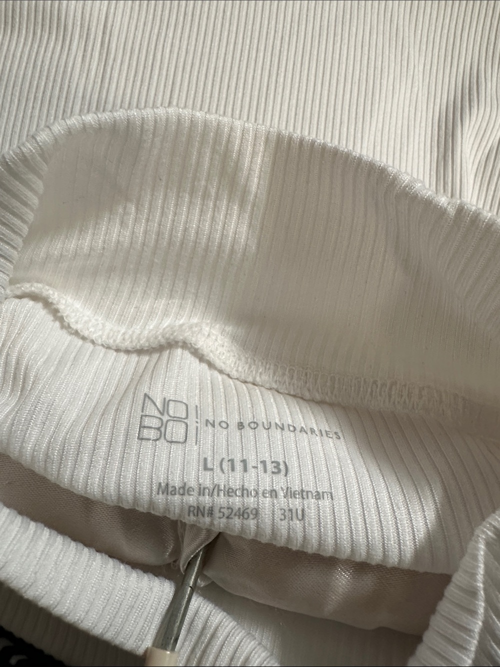 NOBO White Ribbed Women’s top